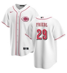 Men Cincinnati Reds 29 TJ Friedl White Cool Base Stitched Baseball Jersey