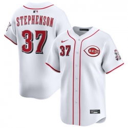 Men Cincinnati Reds Nike White Home Limited Custom Jersey Stephenson Tyler 37