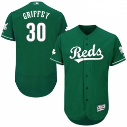 Mens Majestic Cincinnati Reds 30 Ken Griffey Green Celtic Flexbase Authentic Collection MLB Jersey