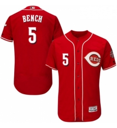 Mens Majestic Cincinnati Reds 5 Johnny Bench Red Alternate Flex Base Authentic Collection MLB Jersey