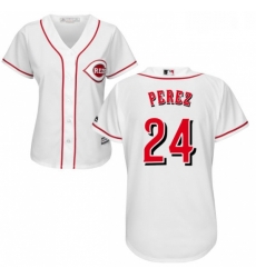 Womens Majestic Cincinnati Reds 24 Tony Perez Authentic White Home Cool Base MLB Jersey