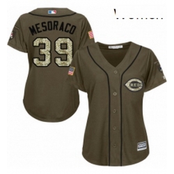 Womens Majestic Cincinnati Reds 39 Devin Mesoraco Replica Green Salute to Service MLB Jersey