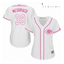 Womens Majestic Cincinnati Reds 39 Devin Mesoraco Replica White Fashion Cool Base MLB Jersey