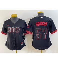 Youth Cincinnati Reds 57 Julian Garcia Black City Connect Stitched Baseball Jersey Youth Cincinnati Reds 57 Julian Garcia Black City Connect Stitched Baseball Jersey