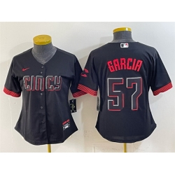 Youth Cincinnati Reds  57 Julian Garcia Black City Connect Stitched Baseball Jersey
