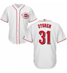 Youth Majestic Cincinnati Reds 31 Drew Storen Replica White Home Cool Base MLB Jersey