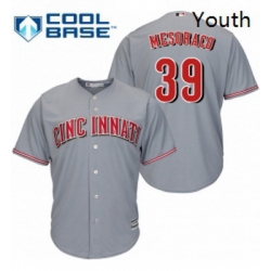 Youth Majestic Cincinnati Reds 39 Devin Mesoraco Authentic Grey Road Cool Base MLB Jersey