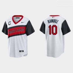 Men Cleveland Indians 10 Harold Ramirez Men Nike White 2021 Little League Class Game MLB Jersey