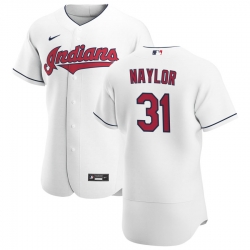 Men Cleveland Indians 31 Josh Naylor Men Nike White Home 2020 Flex Base Team MLB Jersey