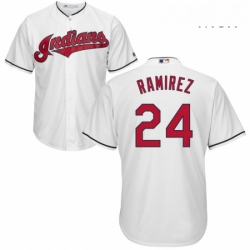 Mens Majestic Cleveland Indians 24 Manny Ramirez Replica White Home Cool Base MLB Jersey