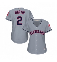 Womens Cleveland Indians 2 Leonys Martin Replica Grey Road Cool Base Baseball Jersey 