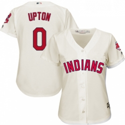 Womens Majestic Cleveland Indians 0 BJ Upton Replica Cream Alternate 2 Cool Base MLB Jersey 