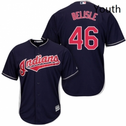 Youth Majestic Cleveland Indians 46 Matt Belisle Authentic Navy Blue Alternate 1 Cool Base MLB Jersey 