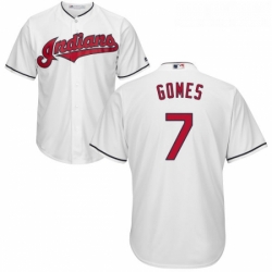 Youth Majestic Cleveland Indians 7 Yan Gomes Authentic White Home Cool Base MLB Jersey