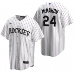 Men Colorado Rockies 24 Ryan McMahon White Stitched Baseball Jerse