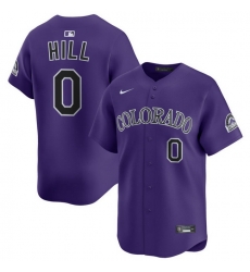 Men Colorado Rockies Nike Purple Alternate Limited Jersey Hill Jaden 0