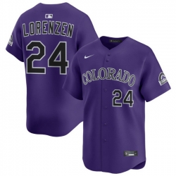Men Colorado Rockies Nike Purple Alternate Limited Jersey Lorenzen Michael 24