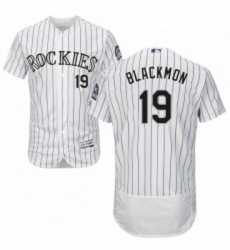 Mens Majestic Colorado Rockies 19 Charlie Blackmon White Home Flex Base Authentic Collection MLB Jersey