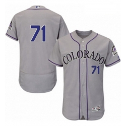 Mens Majestic Colorado Rockies 71 Wade Davis Grey Road Flex Base Authentic Collection MLB Jersey