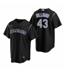 Mens Nike Colorado Rockies 43 Sam Hilliard Black Alternate Stitched Baseball Jersey