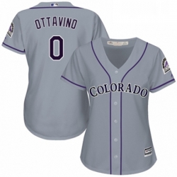 Womens Majestic Colorado Rockies 0 Adam Ottavino Authentic Grey Road Cool Base MLB Jersey 