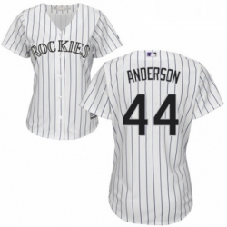 Womens Majestic Colorado Rockies 44 Tyler Anderson Authentic White Home Cool Base MLB Jersey 