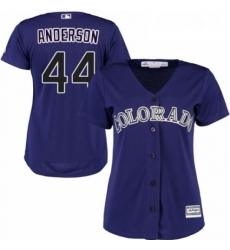 Womens Majestic Colorado Rockies 44 Tyler Anderson Replica Purple Alternate 1 Cool Base MLB Jersey 