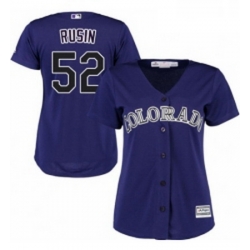 Womens Majestic Colorado Rockies 52 Chris Rusin Authentic Purple Alternate 1 Cool Base MLB Jersey 