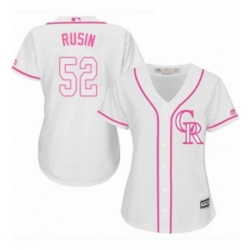 Womens Majestic Colorado Rockies 52 Chris Rusin Authentic White Fashion Cool Base MLB Jersey 