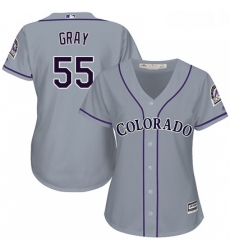 Womens Majestic Colorado Rockies 55 Jon Gray Authentic Grey Road Cool Base MLB Jersey