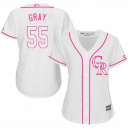 Womens Majestic Colorado Rockies 55 Jon Gray Replica White Fashion Cool Base MLB Jersey