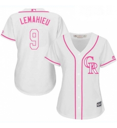 Womens Majestic Colorado Rockies 9 DJ LeMahieu Authentic White Fashion Cool Base MLB Jersey