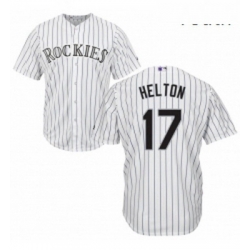 Youth Majestic Colorado Rockies 17 Todd Helton Authentic White Home Cool Base MLB Jersey