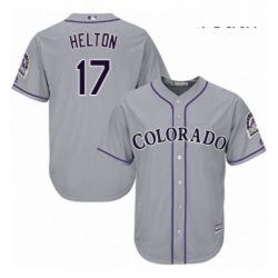 Youth Majestic Colorado Rockies 17 Todd Helton Replica Grey Road Cool Base MLB Jersey