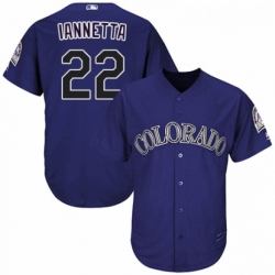 Youth Majestic Colorado Rockies 22 Chris Iannetta Replica Purple Alternate 1 Cool Base MLB Jersey 