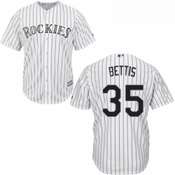 Youth Majestic Colorado Rockies 35 Chad Bettis Authentic White Home Cool Base MLB Jersey