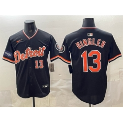 Men Detroit Tigers  13 Dillon Dingler Black 2026 Meijer Patch Alternate Vapor Premier Limited Stitched Baseball Jersey