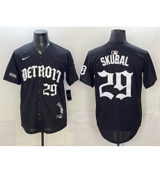 Men Detroit Tigers  29 Tarik Skubal 2026 Black  Motor Gothic Edition  Vapor Premier Limited Stitched Baseball Jersey