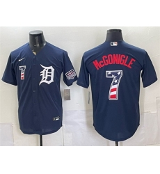 Men Detroit Tigers  7 Kevin McGonigle Navy 2026 USA 250 Fourth of July Stitched Baseball Jersey