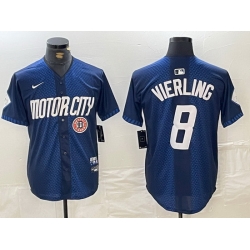 Men Detroit Tigers 8 Matt Vierling 2024 Navy City Connect Cool Base Limited Stitched jerseys