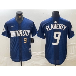 Men Detroit Tigers 9 Jack Flaherty 2024 Navy City Connect Cool Base Limited Stitched Jersey 1