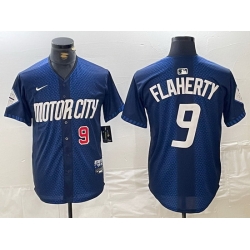 Men Detroit Tigers 9 Jack Flaherty 2024 Navy City Connect Cool Base Limited Stitched Jersey 2