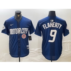 Men Detroit Tigers 9 Jack Flaherty 2024 Navy City Connect Cool Base Limited Stitched Jersey 3