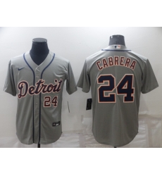 Men's Detroit Tigers #24 Miguel Cabrera Grey Stitched Cool Base Nike Jersey