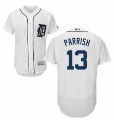 Mens Majestic Detroit Tigers 13 Lance Parrish White Home Flex Base Authentic Collection MLB Jersey