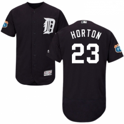 Mens Majestic Detroit Tigers 23 Willie Horton Navy Blue Alternate Flex Base Authentic Collection MLB Jersey