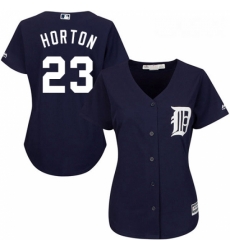 Womens Majestic Detroit Tigers 23 Willie Horton Replica Navy Blue Alternate Cool Base MLB Jersey