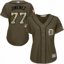 Womens Majestic Detroit Tigers 77 Joe Jimenez Authentic Green Salute to Service MLB Jersey 