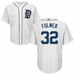 Youth Majestic Detroit Tigers 32 Michael Fulmer Authentic White Home Cool Base MLB Jersey 