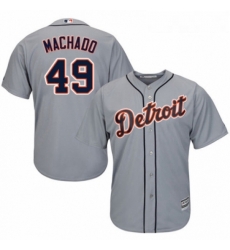 Youth Majestic Detroit Tigers 49 Dixon Machado Replica Grey Road Cool Base MLB Jersey 